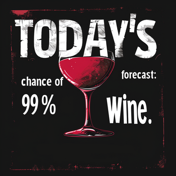 Today`s forecast 99% chance of wine